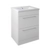 Just Taps Pace 600 Floor Mounted Unit with Drawers and Basin – White