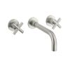 Crosswater MPRO Crosshead Basin 3 Hole Set Brushed Stainless Steel Effect - H: 75.5mm P: 192mm