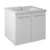Just Taps Pace 600 Wall Mounted Unit with Doors and Basin – White