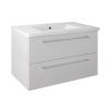 Just Taps Pace 800 Wall Mounted Unit with Drawers and Basin – White