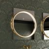 HIB Solas 50 LED Illuminated Bathroom Mirror - Brushed Brass Frame