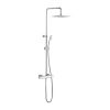 Crosswater Atoll Square Multi-Function Thermostatic Shower Valve, Fixed Head & Pencil Shower Kit