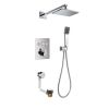 Flova Spring GoClick® thermostatic 3-outlet shower valve with fixed head, handshower kit and bath overflow filler