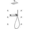 Flova Spring GoClick® horizontal thermostatic 4-outlet shower valve with 2-function rainshower and body jets