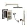 Abacus Shower Pack 6 - Square - Brushed Nickel