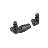 Tissino Hugo Double Angle Valves including Thermostatic Head - Anthracite