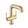Crosswater 3ONE6 Lever 316 Brushed Brass Basin 2 Handle Mixer Swivel Spout