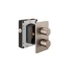 Abacus Ez Box 2.0 Thermostatic Shower Valve 3 Outlet 2 Brushed Nickel Round Handles
