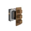 Abacus Ez Box 2.0 Thermostatic Shower Valve 3 Outlet 2 Brushed Bronze Square Handles