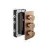 Abacus Ez Box 3.0 Thermostatic Shower Valve 3 Outlet 3 Brushed Bronze Iso Pro Handles