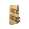 Crosswater UNION 1 Outlet 2 Handle Concealed Thermostatic Shower Union Brass & Brushed Black Chrome