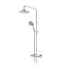 Abacus Thermostatic Exposed Chrome Shower Mixer With Overhead Shower & Riser Rail