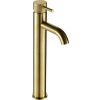 Just Taps VOS Brushed Brass Single Lever Tall Basin Mixer With Designer Handle