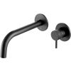 Just Taps VOS Matt Black Single Lever Wall Mounted Basin Mixer with Spout 250mm