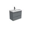 Saneux INDIGO 80cm 2 drawer wall mounted unit – Matte Pewter Grey