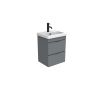 Saneux INDIGO 50cm 2 drawer wall mounted unit – Matte Pewter Grey