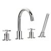 Flova XL 4-hole deck mounted bath and shower mixer with shower set