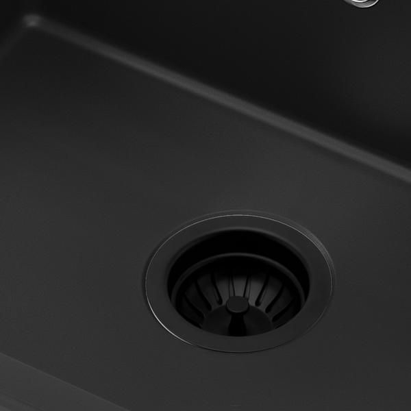 Just Taps Matt Black Basket Strainer Kitchen Sink Waste 90mm