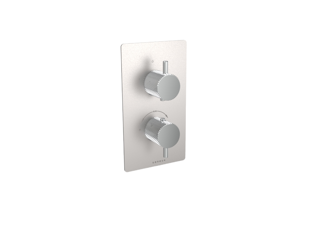 Saneux COS 2 way thermostatic shower valve kit with knurled handles