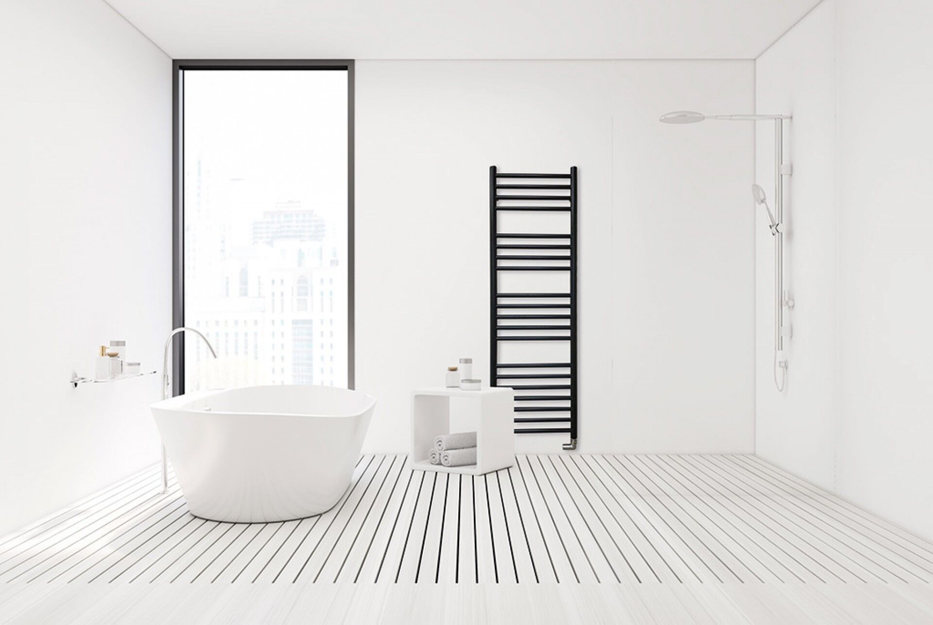 JIS Ashdown Black Edition Towel Rail 1250 x 520mm