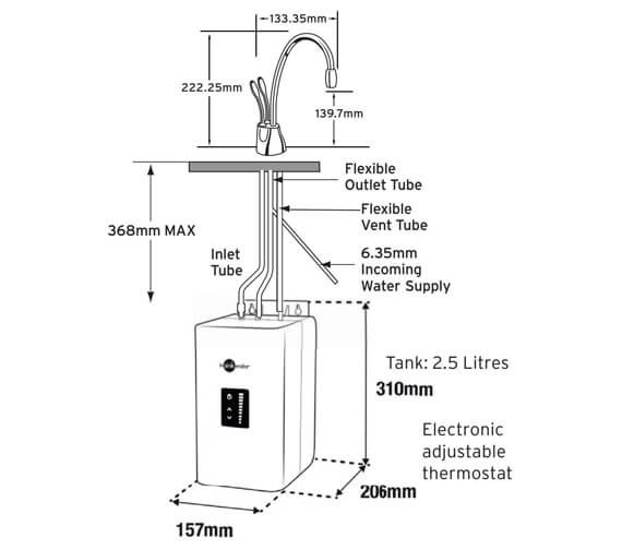 Insinkerator HC1100 Steaming Hot Water Tap With Tank