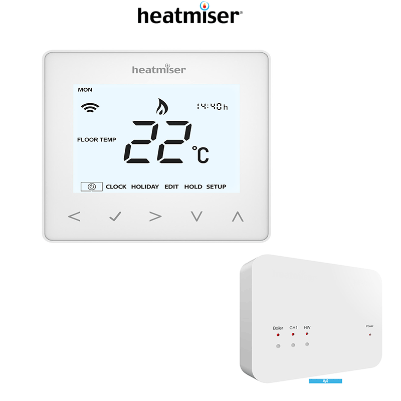 Bundle Heatmiser NeoAir: 4 Termostati Bianchi + Ricevitore UH8-RF V2 + Hub NeoHub Gen2