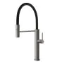 Gessi Flessa Semi-pro rotating sink mixer with extractable single jet handshower - Brushed Black Metal