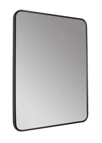 Just Taps HIX Rectangular Bathroom Mirror 800mm H x 600mm W-Matt Black Without Light
