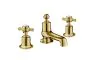 Just Taps Grosvenor Pinch Antique Brass Edition 3 Hole Deck Mounted Bath Filler