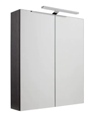 Just Taps Mirror Cabinet with Light, 600mm – Black