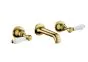 Just Taps Grosvenor lever 3 hole wall mounted basin mixer Brass with Nickel finishing