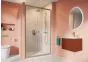 Clear 6 Shower Enclosures  Single Sliding Door Brushed Brass 1100mm