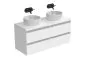 Saneux UNI 120cm 2 drawer wall mounted double unit – Matte White