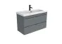 Saneux INDIGO 100cm 2 drawer wall mounted unit – Matte Pewter Grey