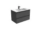 Saneux UNI 80cm 2 drawer wall mounted unit – Matte Anthracite
