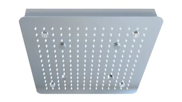 Just Taps Aquamist square ceiling mounted overhead shower with mist function 380mm x 380mm - Chrome