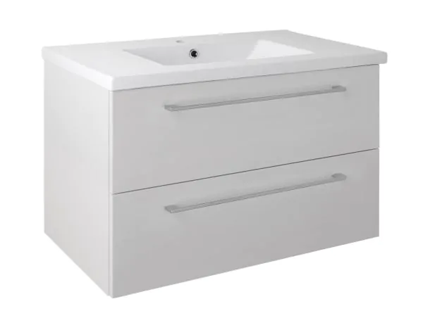 Just Taps Pace 800 Wall Mounted Unit with Drawers and Basin – White
