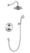 Flova Liberty Chrome thermostatic 2-outlet shower valve with fixed head and handshower kit