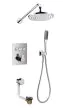 Flova Urban GoClick® thermostatic 3-outlet shower valve with fixed head, handshower kit and bath overflow filler
