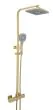 Just Taps HIX Thermostatic bar valve with 2 outlets, adjustable riser and multifunction shower handle Brushed Brass