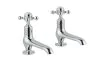 Just Taps Grosvenor cross long nose basin taps Brass with nickel finish