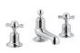 Just Taps Grosvenor Pinch 3 Hole Deck Mounted Basin Mixer Brass with nickel finish