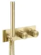 Just Taps Thermostatic concealed 2 outlet shower valve with attached handset Brushed Brass