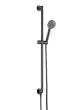 Just Taps Slide Rail with Round Shower Handle and Hose Brushed Black