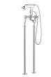 Just Taps Grosvenor Cross Freestanding Bath Shower Mixer With Kit Brass with nickel finish