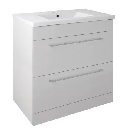 Just Taps Pace 800 Floor Mounted Unit with Drawers and Basin – White