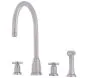 Perrin & Rowe Callisto Kitchen Sink Mixer Tap With C-Spout And Rinse Crosstop Handles