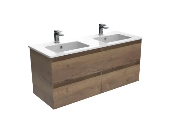 Saneux UNI 120cm 2 drawer wall mounted double unit – English Oak
