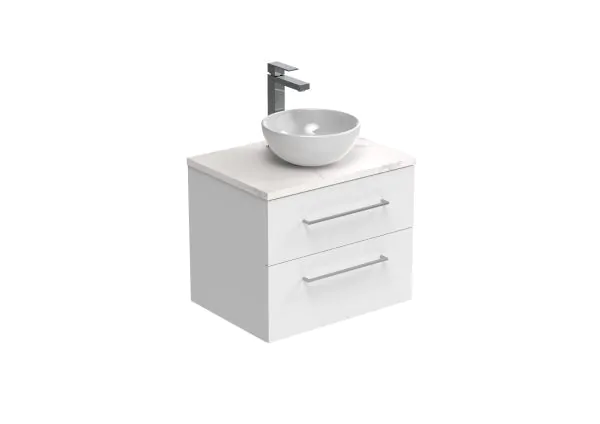 Saneux AUSTEN 60cm 2 drawer wall mounted unit – Matte White