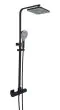 Just Taps HIX Thermostatic bar valve with 2 outlets, adjustable riser and multifunction shower handle Matt Black